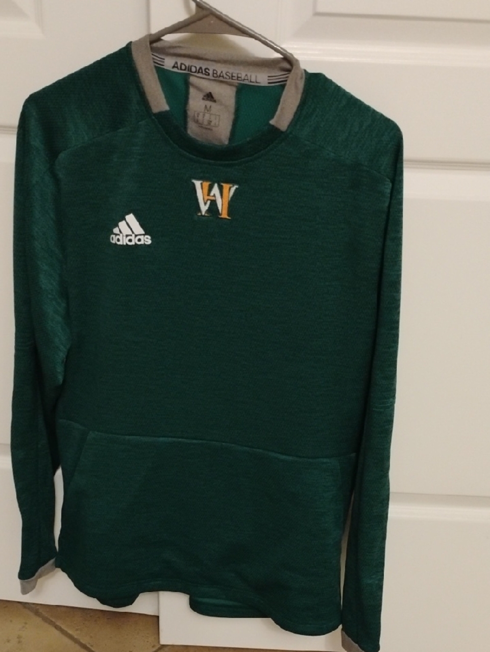 adidas Dark Green Crewneck with White and Yellow Chest Logos